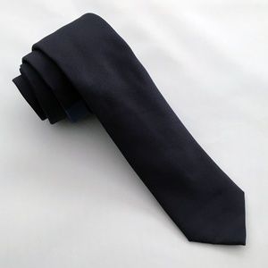 Hugo Boss Single Stripe Navy Skinny Silk Necktie